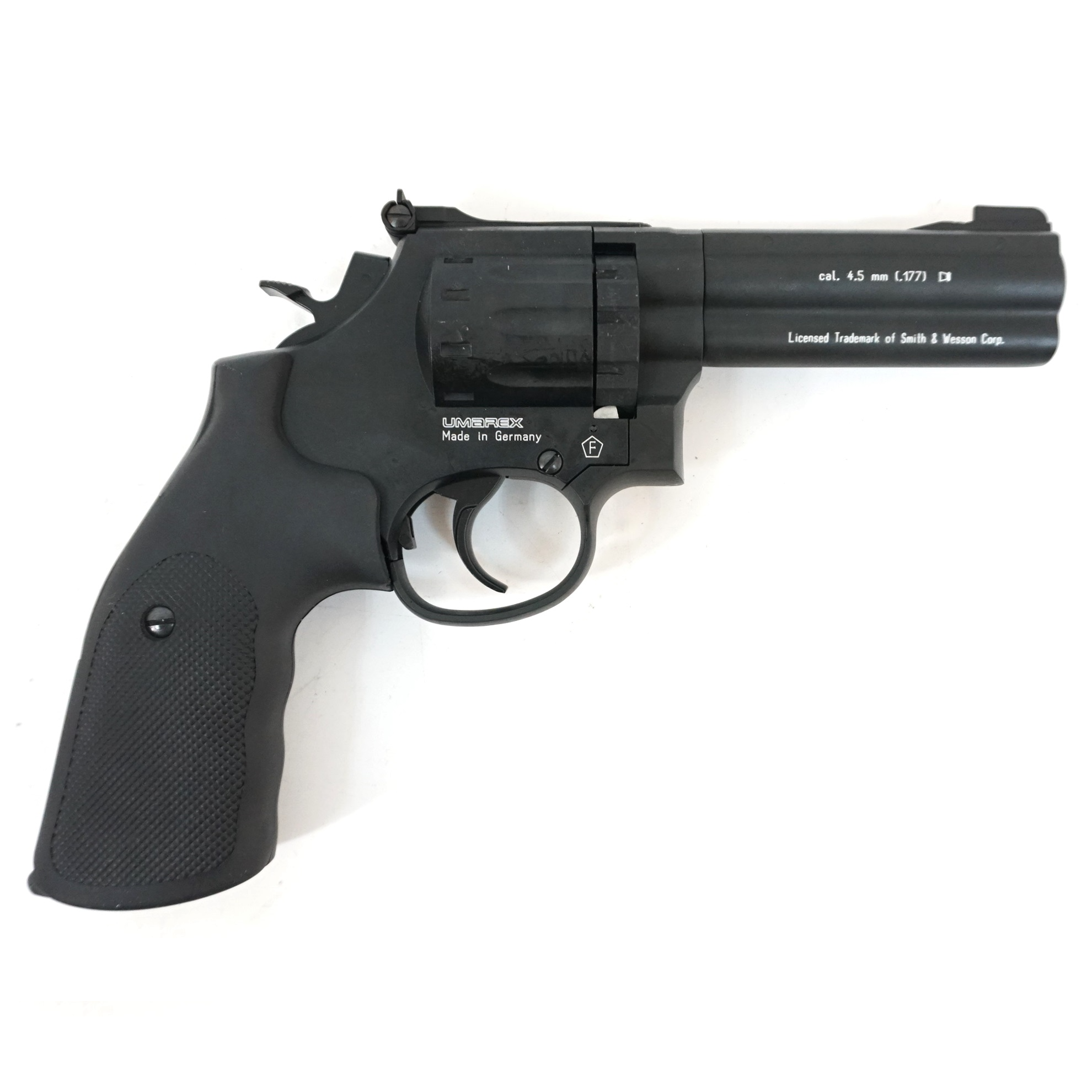 Пневматический револьвер S&W 586-4" (черный с чёрными резиновыми накладками)