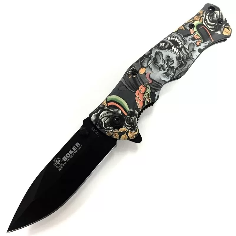 Тактический складной нож Boker B048, череп