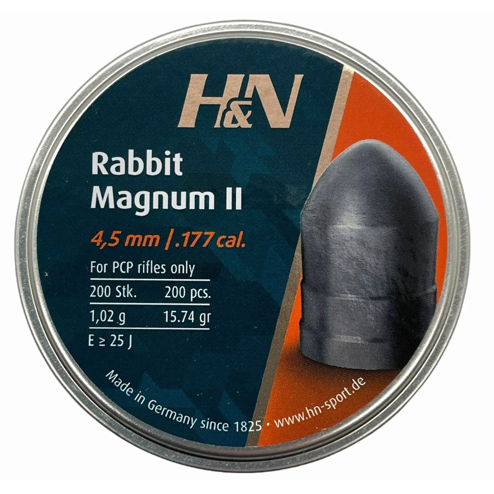 Свинцовые пули H&N Rabbit Magnum II 4,5 мм 1,02 грамма (200 шт.)
