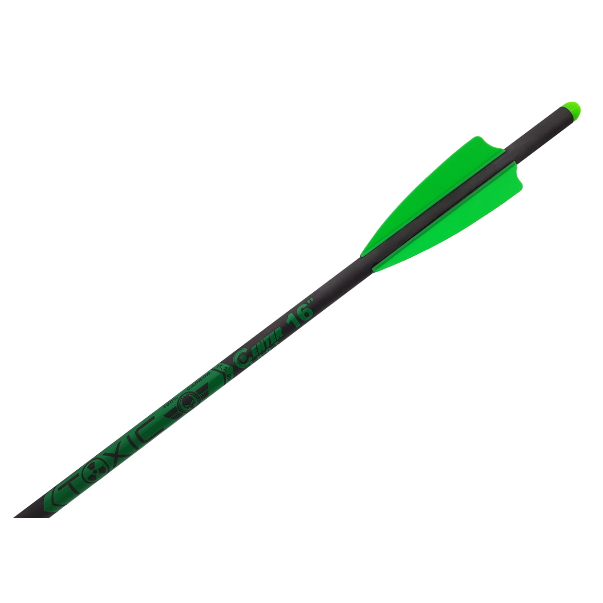 Стрела арбалетная карбоновая Centershot Toxic Carbon 16" Half Moon Nock (Bullet)