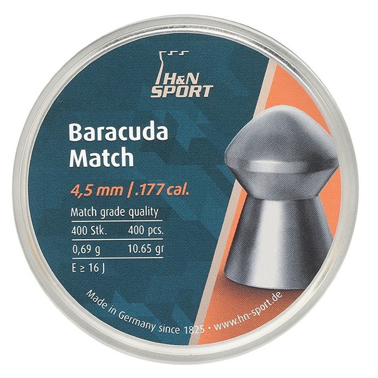Свинцовые пули H&N Baracuda Match 4,5 мм 0,69 грамма (400 шт.)