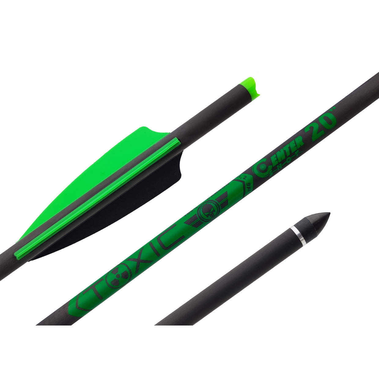 Стрела арбалетная карбоновая Centershot Toxic Carbon 20" Half Moon Nock (Bullet)