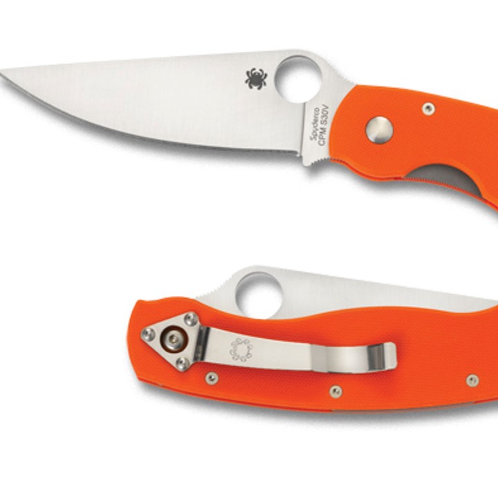 Складной нож Spyderco Military CPM S30V с насечками, оранжевый