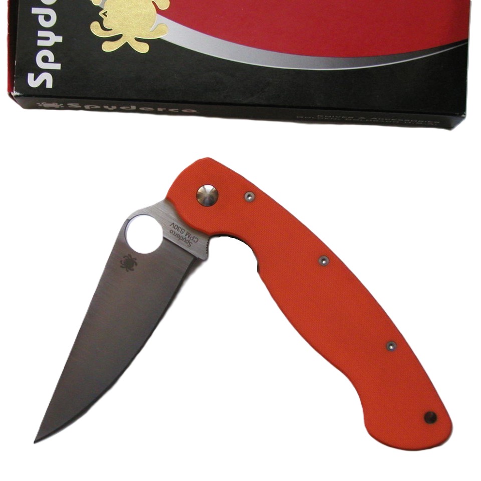 Складной нож Spyderco Military CPM S30V, оранжевый