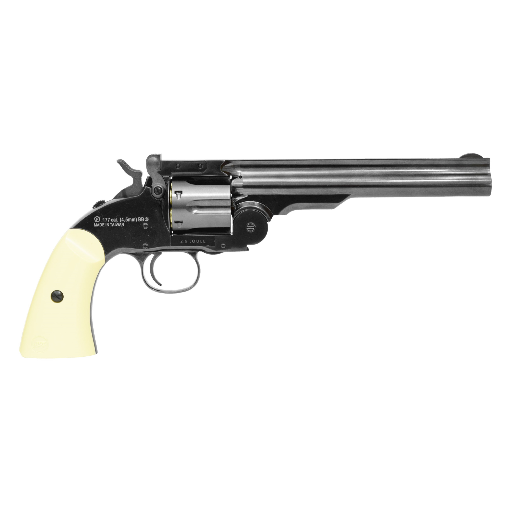 Пневматический револьвер ASG Schofield-6 steel grey 4,5 мм